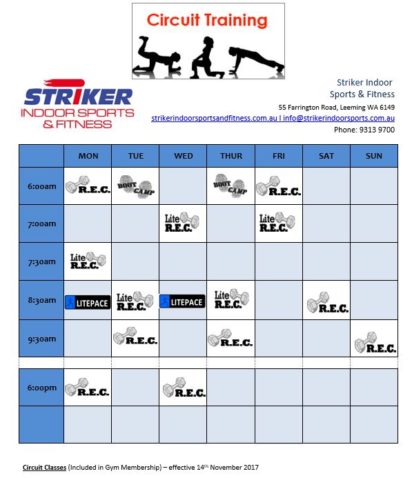 Circuit Class at Striker Indoor Sports and Fitness Leeming